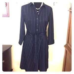 Banana republic striped navy shirt dress
